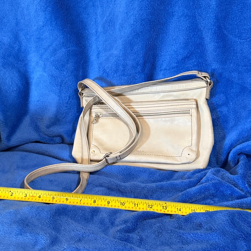 Relic Cream Crossbody Bag with Front Zip Pocket